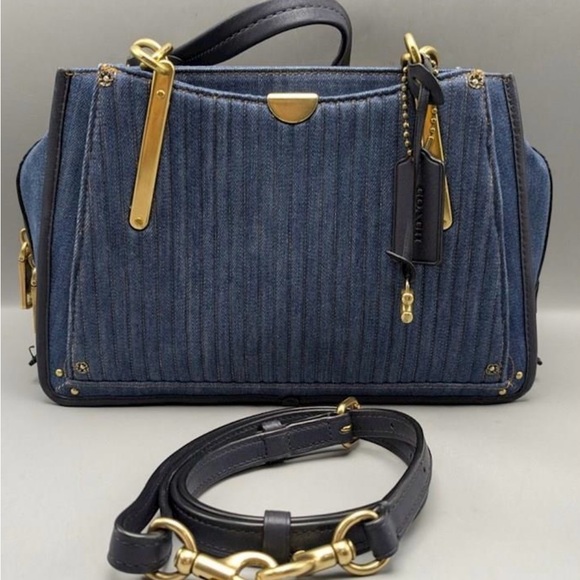 Coach Handbags - Authentic Coach Quilted Denim Leather Trim Dreamer Satchel